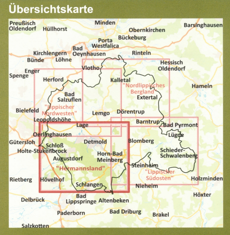 Wanderkarte Lippe - Land des Hermann: Hermannsland